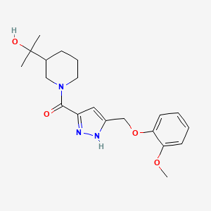 molecular formula C20H27N3O4 B5435666 2-[1-({5-[(2-methoxyphenoxy)methyl]-1H-pyrazol-3-yl}carbonyl)piperidin-3-yl]propan-2-ol 