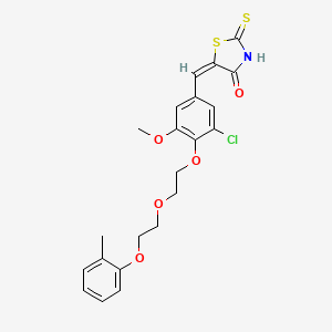 molecular formula C22H22ClNO5S2 B5435701 5-(3-chloro-5-methoxy-4-{2-[2-(2-methylphenoxy)ethoxy]ethoxy}benzylidene)-2-thioxo-1,3-thiazolidin-4-one 