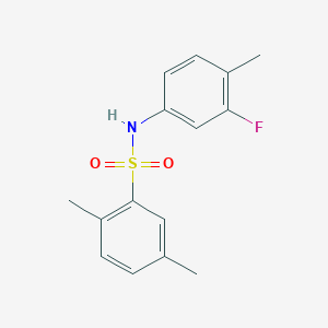 molecular formula C15H16FNO2S B5435725 N-(3-fluoro-4-methylphenyl)-2,5-dimethylbenzenesulfonamide 