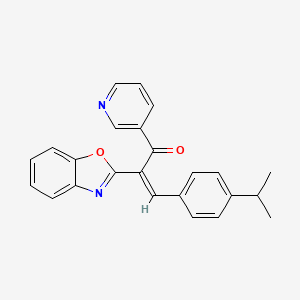 molecular formula C24H20N2O2 B5435794 2-(1,3-benzoxazol-2-yl)-3-(4-isopropylphenyl)-1-(3-pyridinyl)-2-propen-1-one 