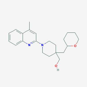 molecular formula C22H30N2O2 B5435811 [1-(4-methylquinolin-2-yl)-4-(tetrahydro-2H-pyran-2-ylmethyl)piperidin-4-yl]methanol 