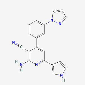 2-amino-4-[3-(1H-pyrazol-1-yl)phenyl]-6-(1H-pyrrol-3-yl)nicotinonitrile