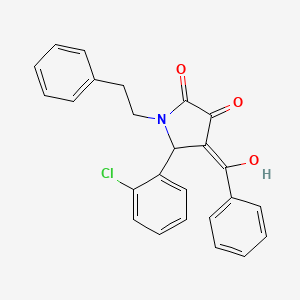 molecular formula C25H20ClNO3 B5435828 4-benzoyl-5-(2-chlorophenyl)-3-hydroxy-1-(2-phenylethyl)-1,5-dihydro-2H-pyrrol-2-one 