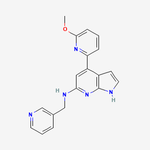 4-(6-methoxypyridin-2-yl)-N-(pyridin-3-ylmethyl)-1H-pyrrolo[2,3-b]pyridin-6-amine