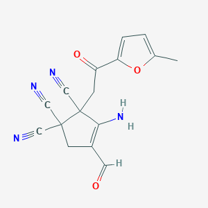 3-amino-4-formyl-2-[2-(5-methyl-2-furyl)-2-oxoethyl]cyclopent-3-ene-1,1,2-tricarbonitrile