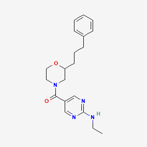 molecular formula C20H26N4O2 B5435860 N-ethyl-5-{[2-(3-phenylpropyl)-4-morpholinyl]carbonyl}-2-pyrimidinamine 