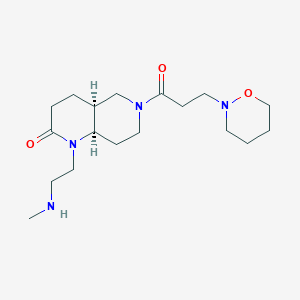 molecular formula C18H32N4O3 B5435861 rel-(4aS,8aR)-1-[2-(methylamino)ethyl]-6-[3-(1,2-oxazinan-2-yl)propanoyl]octahydro-1,6-naphthyridin-2(1H)-one hydrochloride 