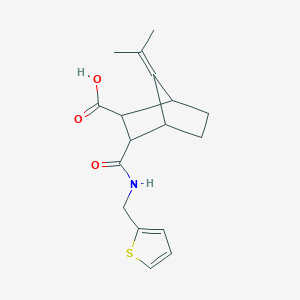 molecular formula C17H21NO3S B5435865 7-(1-methylethylidene)-3-{[(2-thienylmethyl)amino]carbonyl}bicyclo[2.2.1]heptane-2-carboxylic acid 