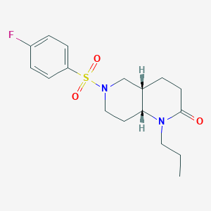 molecular formula C17H23FN2O3S B5435876 (4aS*,8aR*)-6-[(4-fluorophenyl)sulfonyl]-1-propyloctahydro-1,6-naphthyridin-2(1H)-one 