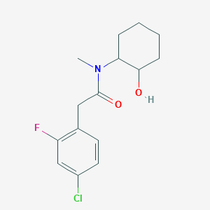 molecular formula C15H19ClFNO2 B5435882 2-(4-chloro-2-fluorophenyl)-N-(2-hydroxycyclohexyl)-N-methylacetamide 