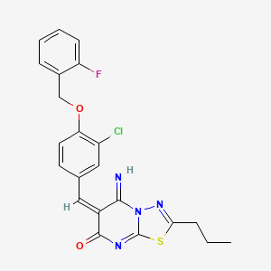 6-{3-chloro-4-[(2-fluorobenzyl)oxy]benzylidene}-5-imino-2-propyl-5,6-dihydro-7H-[1,3,4]thiadiazolo[3,2-a]pyrimidin-7-one