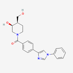 molecular formula C22H23N3O3 B5435950 (3S*,4R*)-4-(hydroxymethyl)-1-[4-(1-phenyl-1H-imidazol-4-yl)benzoyl]-3-piperidinol 