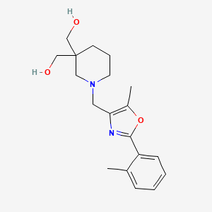 molecular formula C19H26N2O3 B5435985 (1-{[5-methyl-2-(2-methylphenyl)-1,3-oxazol-4-yl]methyl}piperidine-3,3-diyl)dimethanol 