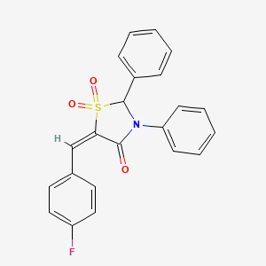 5-(4-fluorobenzylidene)-2,3-diphenyl-1,3-thiazolidin-4-one 1,1-dioxide