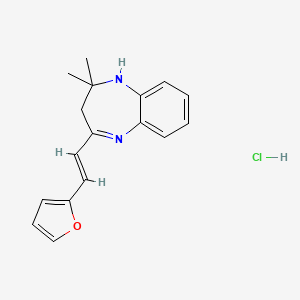 molecular formula C17H19ClN2O B5436015 4-[2-(2-furyl)vinyl]-2,2-dimethyl-2,3-dihydro-1H-1,5-benzodiazepine hydrochloride 