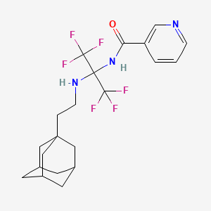 molecular formula C21H25F6N3O B5436071 N-[1-{[2-(1-adamantyl)ethyl]amino}-2,2,2-trifluoro-1-(trifluoromethyl)ethyl]nicotinamide 