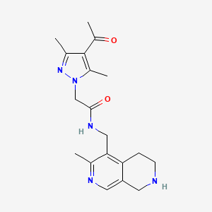 molecular formula C19H25N5O2 B5436112 2-(4-acetyl-3,5-dimethyl-1H-pyrazol-1-yl)-N-[(3-methyl-5,6,7,8-tetrahydro-2,7-naphthyridin-4-yl)methyl]acetamide dihydrochloride 