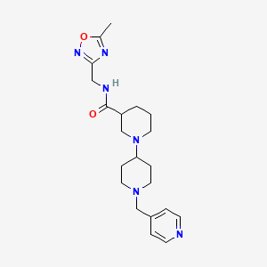 molecular formula C21H30N6O2 B5436124 N-[(5-methyl-1,2,4-oxadiazol-3-yl)methyl]-1'-(pyridin-4-ylmethyl)-1,4'-bipiperidine-3-carboxamide 