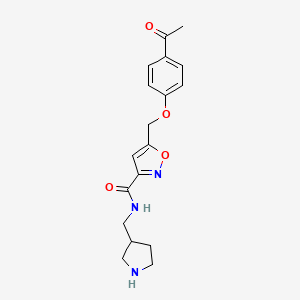 molecular formula C18H21N3O4 B5436144 5-[(4-acetylphenoxy)methyl]-N-(3-pyrrolidinylmethyl)-3-isoxazolecarboxamide hydrochloride 