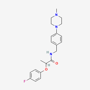 molecular formula C21H26FN3O2 B5436169 2-(4-fluorophenoxy)-N-[4-(4-methyl-1-piperazinyl)benzyl]propanamide 