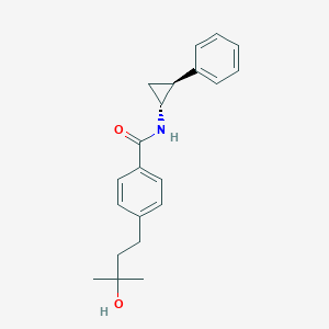 molecular formula C21H25NO2 B5436176 4-(3-hydroxy-3-methylbutyl)-N-[(1R*,2S*)-2-phenylcyclopropyl]benzamide 