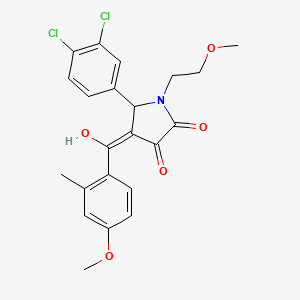 molecular formula C22H21Cl2NO5 B5436238 5-(3,4-dichlorophenyl)-3-hydroxy-1-(2-methoxyethyl)-4-(4-methoxy-2-methylbenzoyl)-1,5-dihydro-2H-pyrrol-2-one 