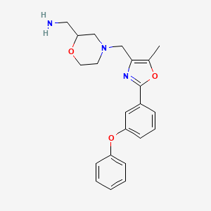 molecular formula C22H25N3O3 B5436262 [(4-{[5-methyl-2-(3-phenoxyphenyl)-1,3-oxazol-4-yl]methyl}-2-morpholinyl)methyl]amine hydrochloride 