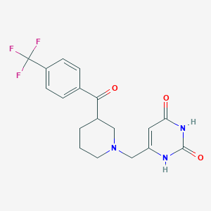 molecular formula C18H18F3N3O3 B5436265 6-({3-[4-(trifluoromethyl)benzoyl]piperidin-1-yl}methyl)pyrimidine-2,4(1H,3H)-dione 