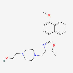 molecular formula C22H27N3O3 B5436276 2-(4-{[2-(4-methoxy-1-naphthyl)-5-methyl-1,3-oxazol-4-yl]methyl}piperazin-1-yl)ethanol 