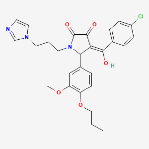 4-(4-chlorobenzoyl)-3-hydroxy-1-[3-(1H-imidazol-1-yl)propyl]-5-(3-methoxy-4-propoxyphenyl)-1,5-dihydro-2H-pyrrol-2-one