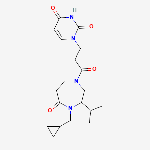 1-{3-[4-(cyclopropylmethyl)-3-isopropyl-5-oxo-1,4-diazepan-1-yl]-3-oxopropyl}pyrimidine-2,4(1H,3H)-dione