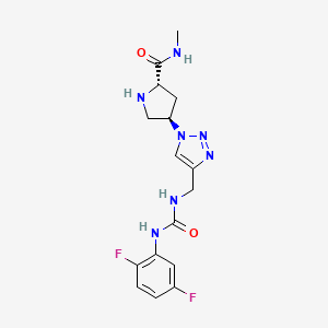 molecular formula C16H19F2N7O2 B5436317 (4R)-4-{4-[({[(2,5-difluorophenyl)amino]carbonyl}amino)methyl]-1H-1,2,3-triazol-1-yl}-N-methyl-L-prolinamide hydrochloride 