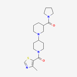 molecular formula C20H30N4O2S B5436337 1'-[(4-methyl-1,3-thiazol-5-yl)carbonyl]-3-(pyrrolidin-1-ylcarbonyl)-1,4'-bipiperidine 