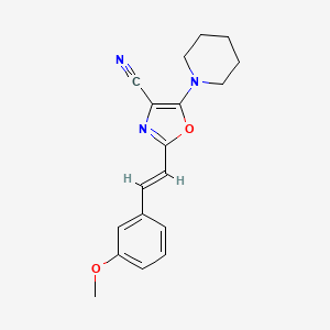 2-[2-(3-methoxyphenyl)vinyl]-5-(1-piperidinyl)-1,3-oxazole-4-carbonitrile