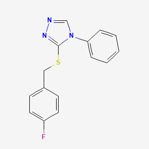 molecular formula C15H12FN3S B5436374 3-[(4-fluorobenzyl)thio]-4-phenyl-4H-1,2,4-triazole 