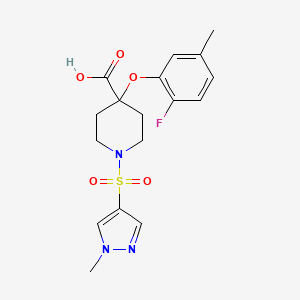 4-(2-fluoro-5-methylphenoxy)-1-[(1-methyl-1H-pyrazol-4-yl)sulfonyl]piperidine-4-carboxylic acid