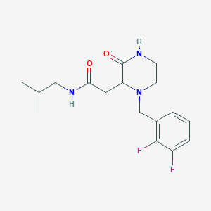 molecular formula C17H23F2N3O2 B5436399 2-[1-(2,3-difluorobenzyl)-3-oxo-2-piperazinyl]-N-isobutylacetamide 