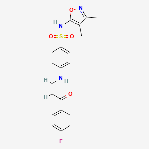 molecular formula C20H18FN3O4S B5436419 N-(3,4-dimethyl-5-isoxazolyl)-4-{[3-(4-fluorophenyl)-3-oxo-1-propen-1-yl]amino}benzenesulfonamide 