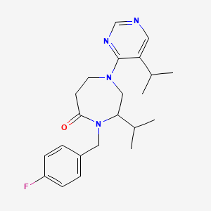 4-(4-fluorobenzyl)-3-isopropyl-1-(5-isopropyl-4-pyrimidinyl)-1,4-diazepan-5-one