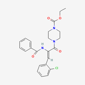 molecular formula C23H24ClN3O4 B5436471 ethyl 4-[2-(benzoylamino)-3-(2-chlorophenyl)acryloyl]-1-piperazinecarboxylate 