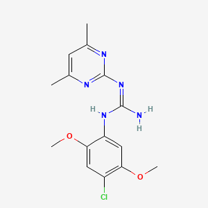 molecular formula C15H18ClN5O2 B5436473 N-(4-chloro-2,5-dimethoxyphenyl)-N'-(4,6-dimethyl-2-pyrimidinyl)guanidine 