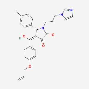 molecular formula C27H27N3O4 B5436478 4-[4-(allyloxy)benzoyl]-3-hydroxy-1-[3-(1H-imidazol-1-yl)propyl]-5-(4-methylphenyl)-1,5-dihydro-2H-pyrrol-2-one 