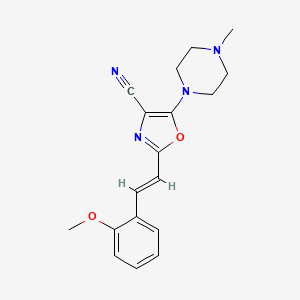 molecular formula C18H20N4O2 B5436501 2-[2-(2-methoxyphenyl)vinyl]-5-(4-methyl-1-piperazinyl)-1,3-oxazole-4-carbonitrile 