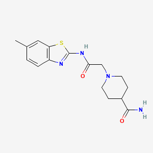 1-{2-[(6-methyl-1,3-benzothiazol-2-yl)amino]-2-oxoethyl}-4-piperidinecarboxamide