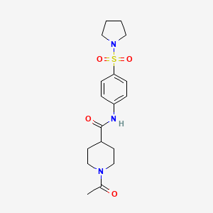 1-acetyl-N-[4-(1-pyrrolidinylsulfonyl)phenyl]-4-piperidinecarboxamide