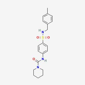 molecular formula C20H25N3O3S B5436527 N-(4-{[(4-methylbenzyl)amino]sulfonyl}phenyl)-1-piperidinecarboxamide 