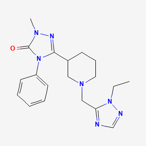 molecular formula C19H25N7O B5436532 5-{1-[(1-ethyl-1H-1,2,4-triazol-5-yl)methyl]piperidin-3-yl}-2-methyl-4-phenyl-2,4-dihydro-3H-1,2,4-triazol-3-one 