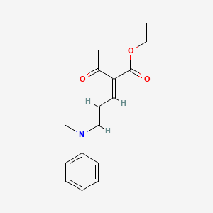 molecular formula C16H19NO3 B5436548 ethyl 2-acetyl-5-[methyl(phenyl)amino]-2,4-pentadienoate 