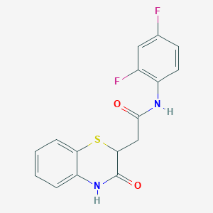 molecular formula C16H12F2N2O2S B5436556 N-(2,4-difluorophenyl)-2-(3-oxo-3,4-dihydro-2H-1,4-benzothiazin-2-yl)acetamide 