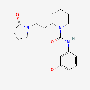 molecular formula C19H27N3O3 B5436604 N-(3-methoxyphenyl)-2-[2-(2-oxo-1-pyrrolidinyl)ethyl]-1-piperidinecarboxamide 